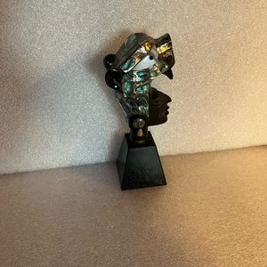 Solid Obsidian Aztec Emperor Cuauhtémoc Bust decoration heavy